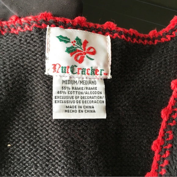 Vintage Nut Cracker Sweater Women's Medium Black Christmas - Picture 3 of 4